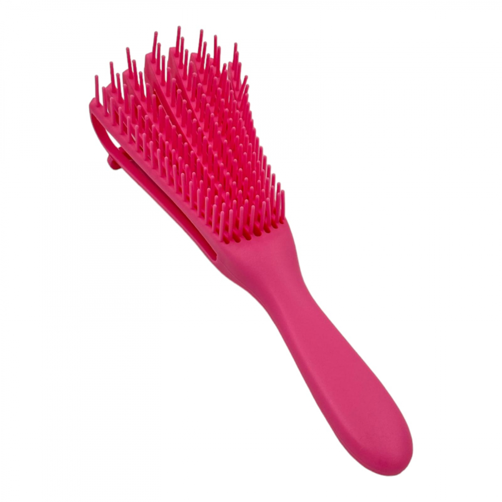 Perie par reglabila din plastic roz, cu maner ergonomic,  personalizeaza nivelul de descurcare și netezire, in functie de textura și nevoile părului [1]