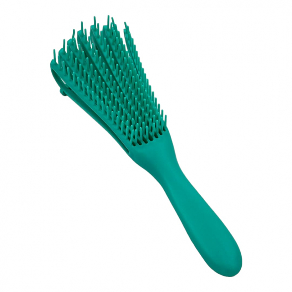 Perie par reglabila din plastic verde, cu maner ergonomic,  personalizeaza nivelul de descurcare și netezire, in functie de textura și nevoile părului [2]
