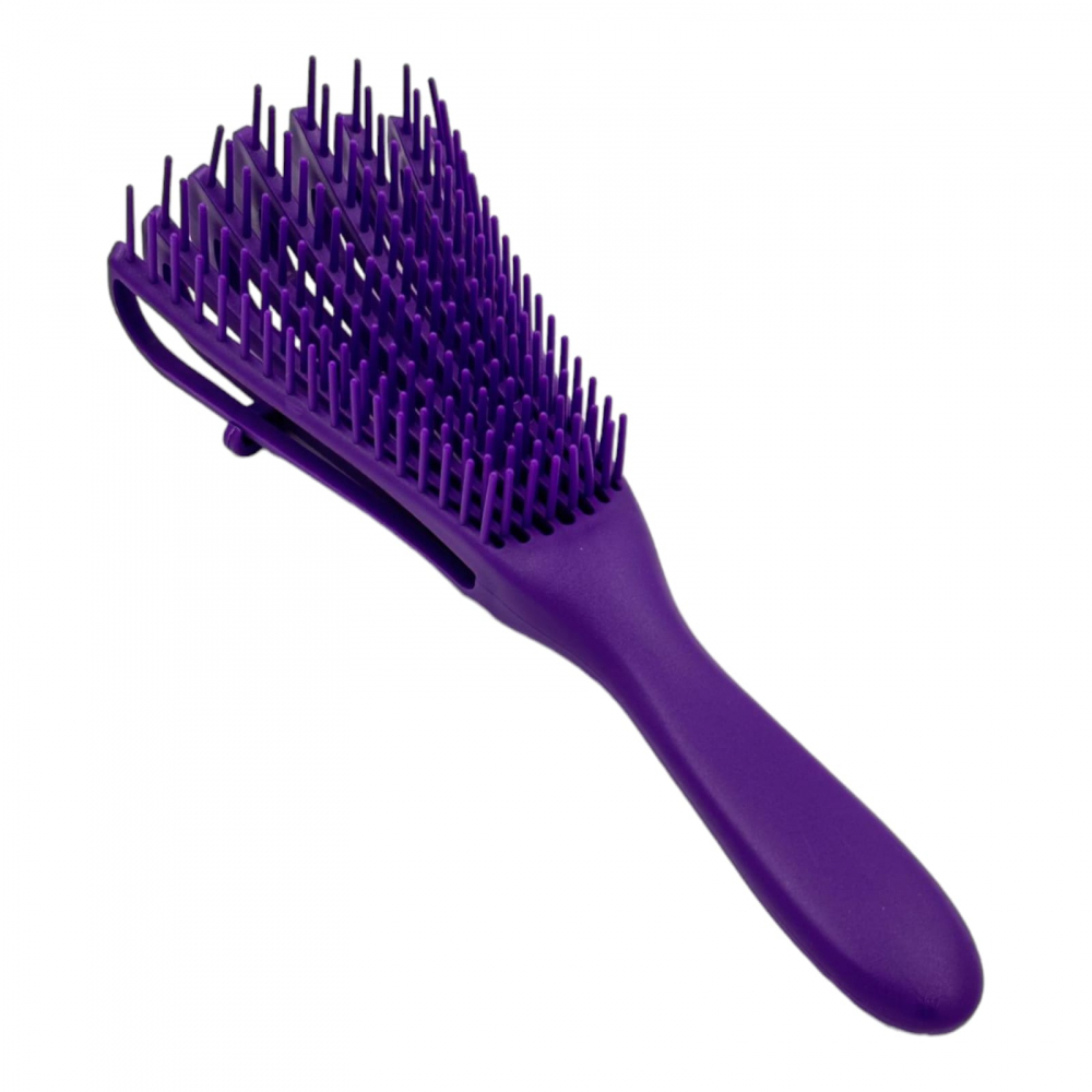 Perie par reglabila din plastic violet, cu maner ergonomic,  personalizeaza nivelul de descurcare și netezire, in functie de textura și nevoile părului [3]