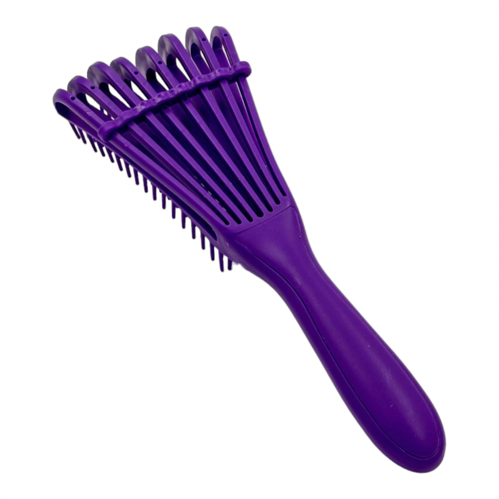 Perie par reglabila din plastic violet, cu maner ergonomic,  personalizeaza nivelul de descurcare și netezire, in functie de textura și nevoile părului [2]