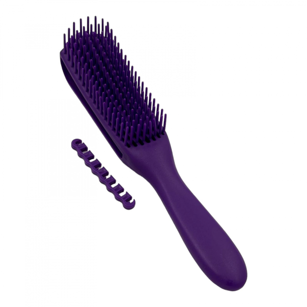 Perie par reglabila din plastic violet, cu maner ergonomic,  personalizeaza nivelul de descurcare și netezire, in functie de textura și nevoile părului [1]