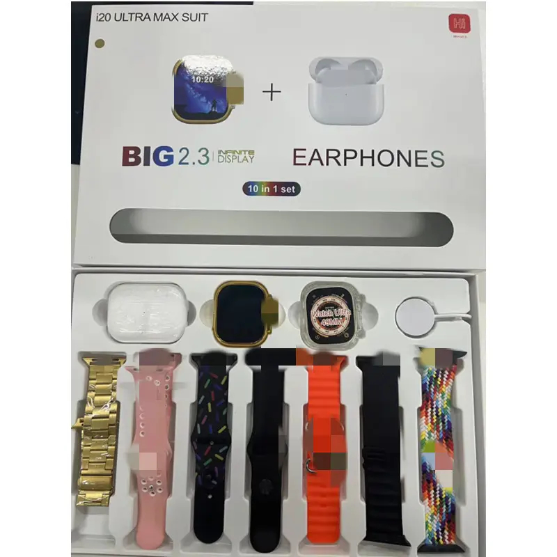 Set Smart Watch Cu Ceas, Casti Wireless, Husa Protectie si 7 Bratari I20 [2]