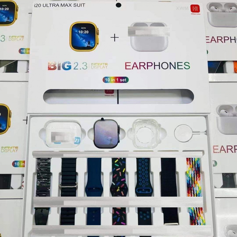 Set Smart Watch Cu Ceas, Casti Wireless, Husa Protectie si 7 Bratari I20 [3]