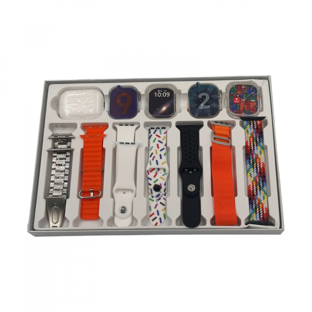 Set Smart Watch Cu Doua Ceasuri, Casti Wireless, 2 Huse Protectie si 7 Bratari I60 [1]