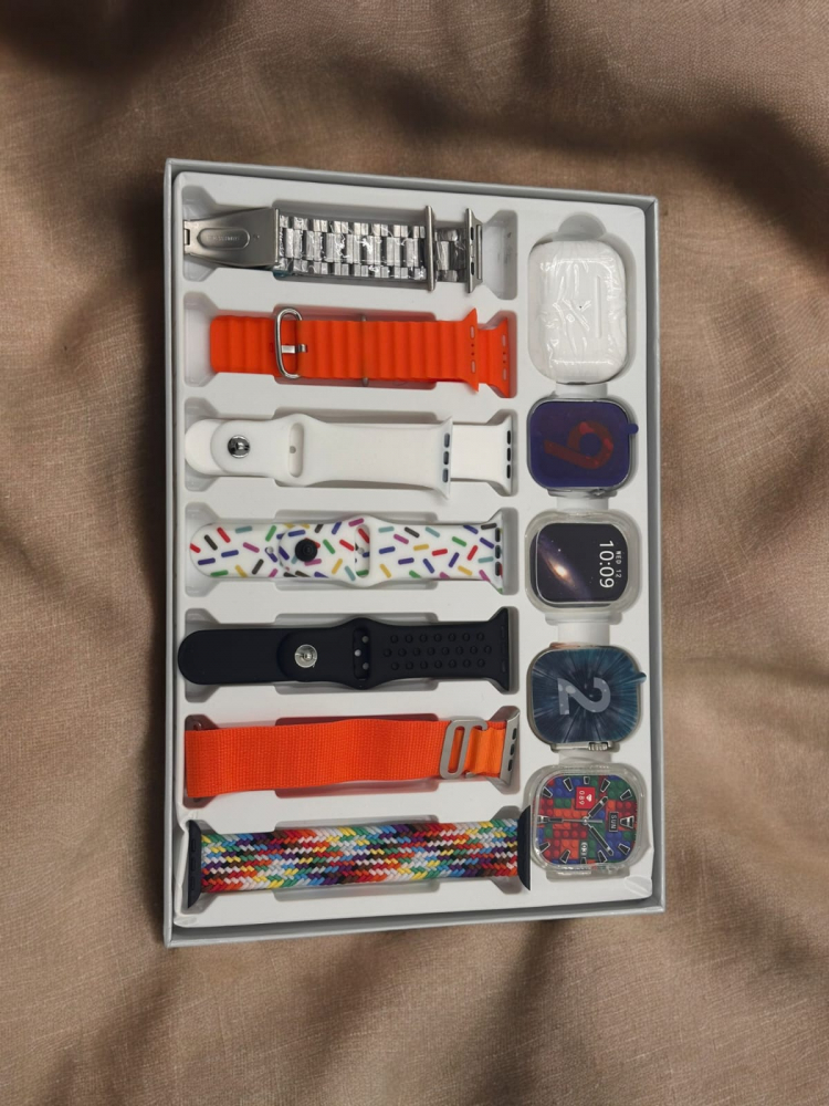 Set Smart Watch Cu Doua Ceasuri, Casti Wireless, 2 Huse Protectie si 7 Bratari I60 [4]