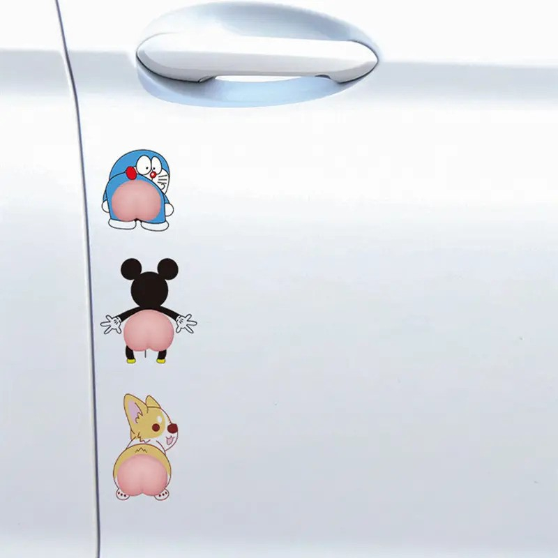 Sticker amuzant vulpita, din silicon durabil - protecție adorabilă antizgarieturi pentru uși [2]