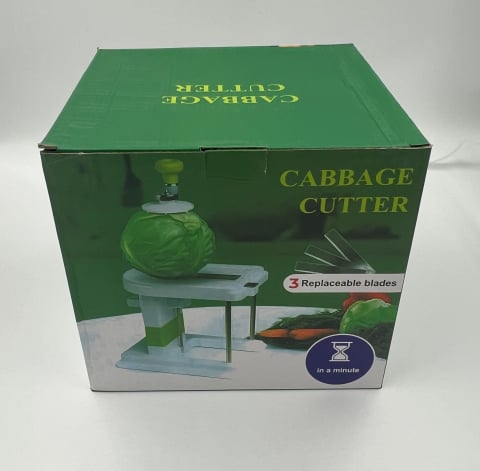 Aparat manual de tocat varza, din plastic alb, cutite metalice, robust și ușor de utilizat [3]