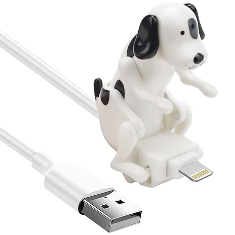 Laptop, Tablete & Telefoane - Incarcator amuzant pentru Iphone, in forma de Dalmatian, care se misca vesel in timp ce incarca