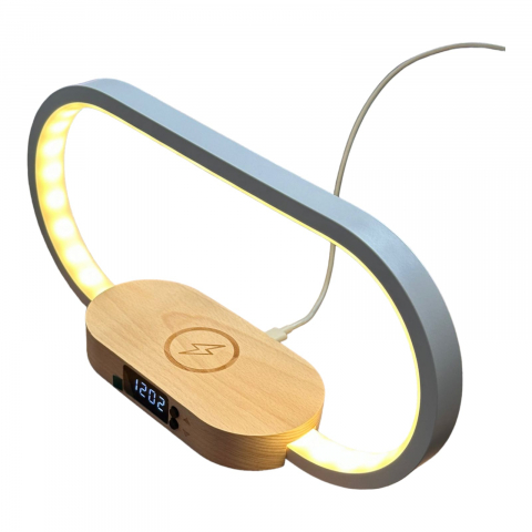 Lampa Led cu Ceas si Incarcator Wireless [1]