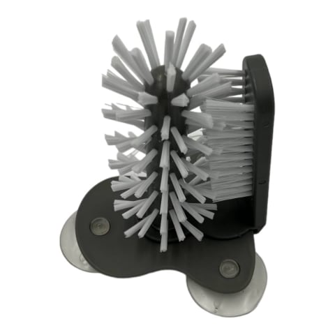 Perie dubla din plastic rezistent,ergonomica,  pentru curatat pahare si borcane, cu fixare pe suprafete prin ventuze [1]
