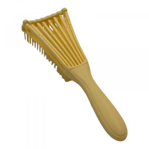 Perie par reglabila din plastic galben, cu maner ergonomic,  personalizeaza nivelul de descurcare și netezire, in functie de textura și nevoile părului [2]