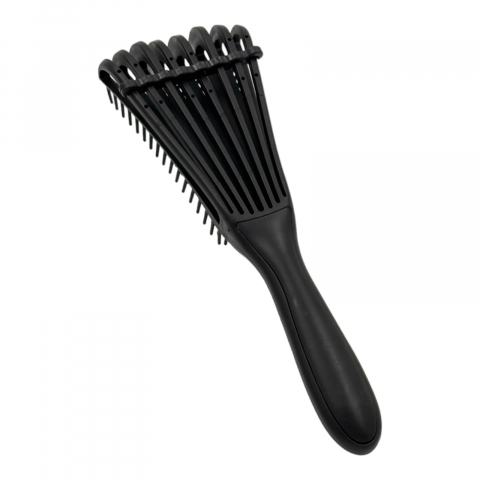 Perie par reglabila din plastic negru, cu maner ergonomic,  personalizeaza nivelul de descurcare și netezire, in functie de textura și nevoile părului [2]