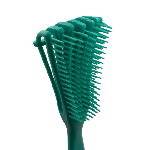 Perie par reglabila din plastic verde, cu maner ergonomic,  personalizeaza nivelul de descurcare și netezire, in functie de textura și nevoile părului [2]