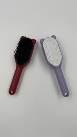 Perie pentru ingrijirea blanitei pentru caini sau pisici, din plastic, rosie, cu peri flexibili [2]