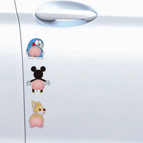 Sticker amuzant vulpita, din silicon durabil - protecție adorabilă antizgarieturi pentru uși [1]