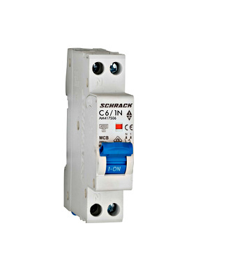 Întreruptor automat AMPARO, 4,5kA, C6A, 1P+N, 1modul [1]
