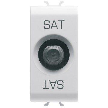Priza TV-sat de capat tip F 1M Gewiss Chorus Alb mat [1]