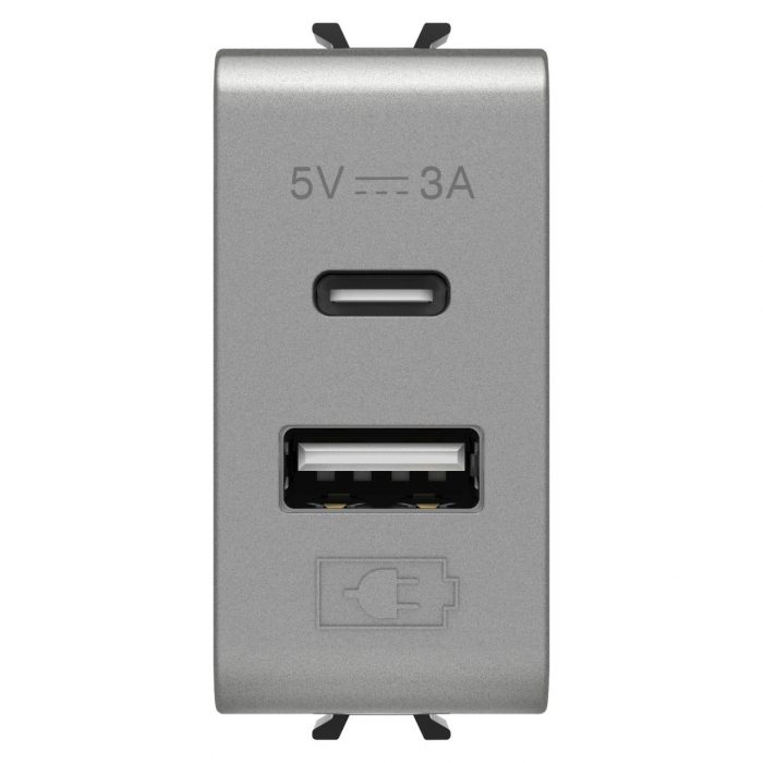 Priza USB tip A+C 1M 5V 3A Gewiss Chorus Titan [1]