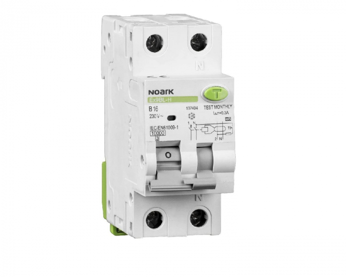 RCBO Siguranta diferentiala 1P+N B16 A, 30mA, 10 kA,tip A, Noark [1]