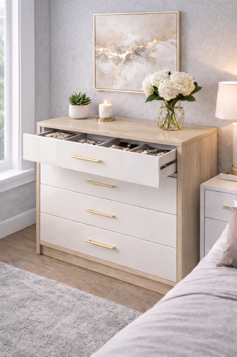 Comoda cu 4 sertare mdf lucios [3]