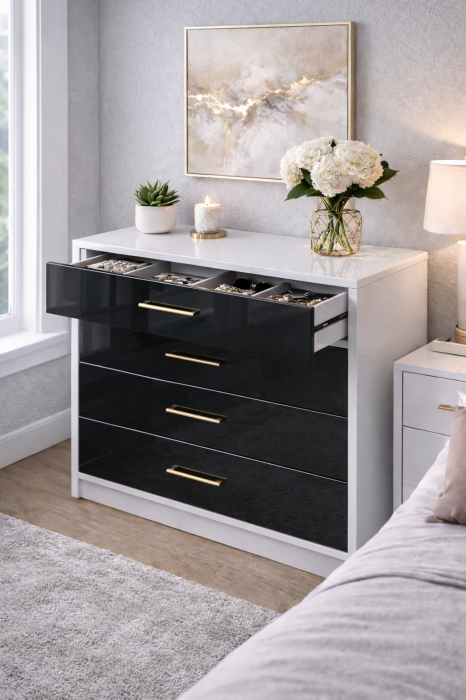 Comoda cu 4 sertare mdf lucios [3]