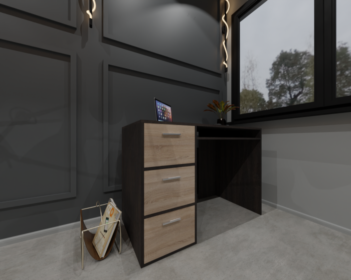 Birou Calculator, Ideal Mobila, Sonoma/ Wenge, 85x120x60 cm [2]