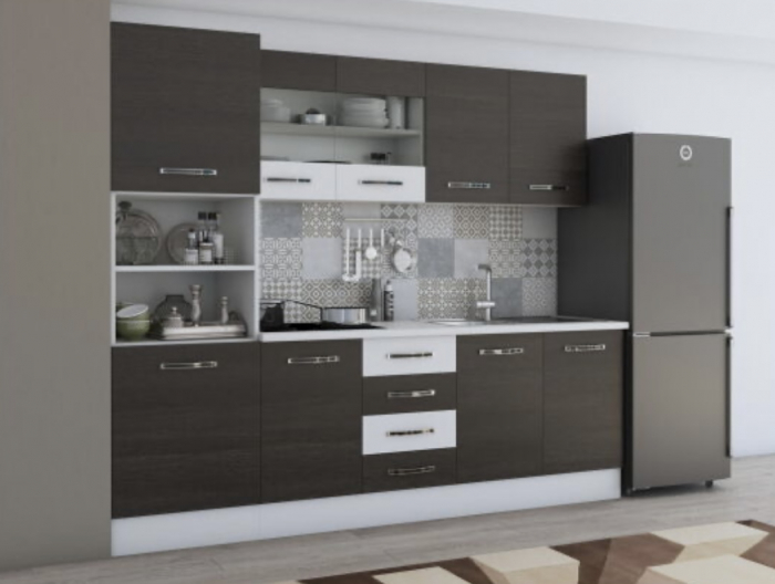 Bucatarie Karina 2.2m Wenge&Alb [2]