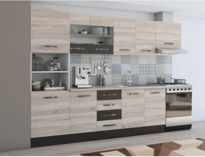 Bucatarie Karina  Alb&Sonoma&Wenge 2.8m [2]