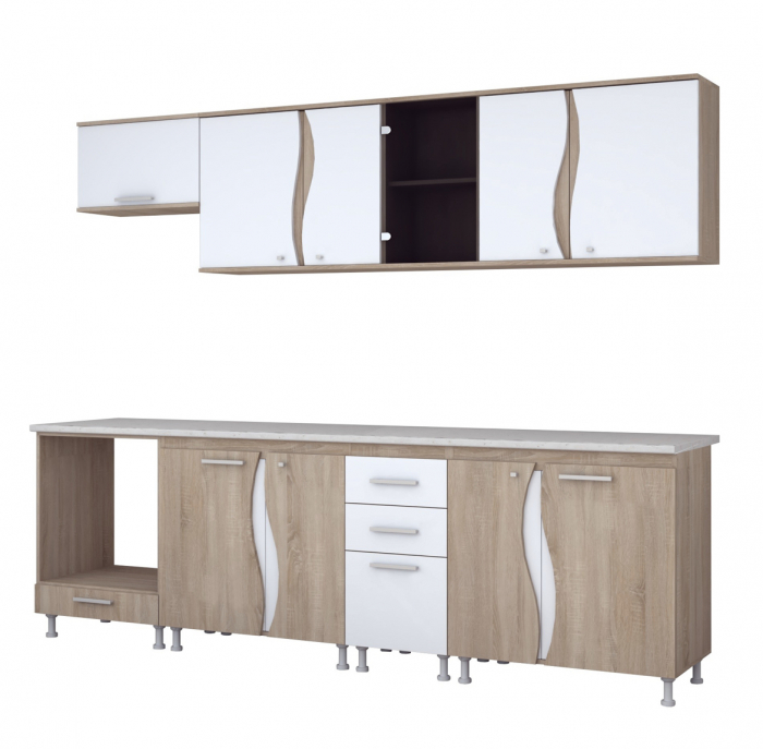 Bucatarie Lorena 2.6m Sonoma&Alb [2]