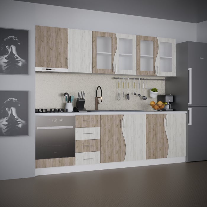 Bucatarie Lorena New 2,6 m Stejar K001&K002 [2]