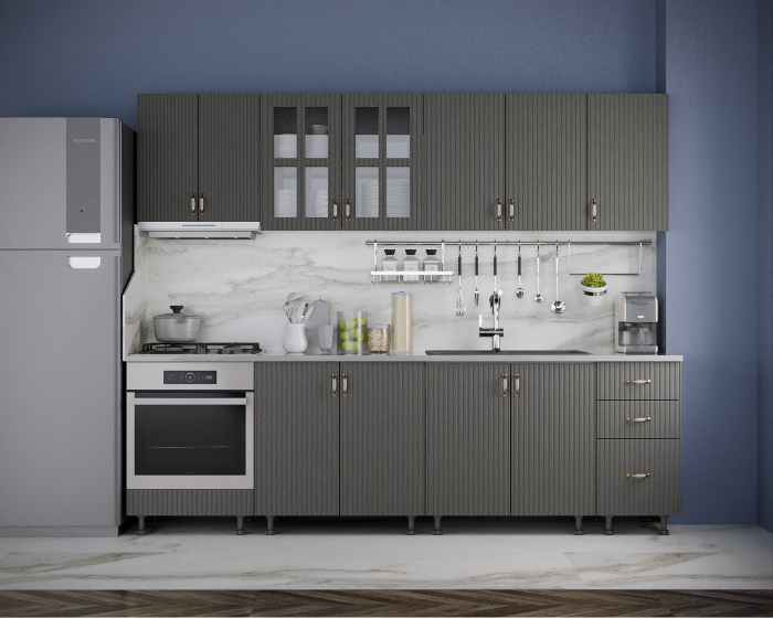 Bucatarie Opera MDF 2.6m Gri Cenusiu [2]
