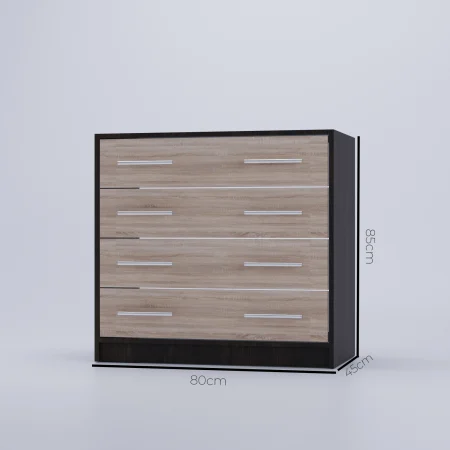 Comoda 4 sertare, Wenge + Sonoma, 80x45x85 cm [4]