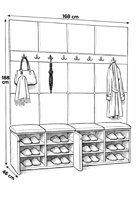 Cuier  tapitat cu pantofar MIA . [2]