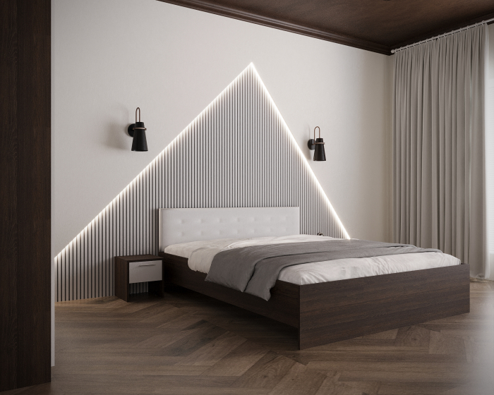 Dormitor Adria Tapitat 3 Usi Wenge&Alb [2]