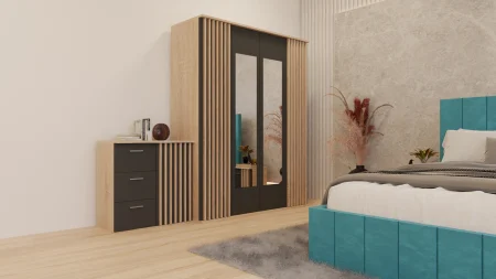 Dormitor Dallas Cu Pat Nobless Tapitat [3]