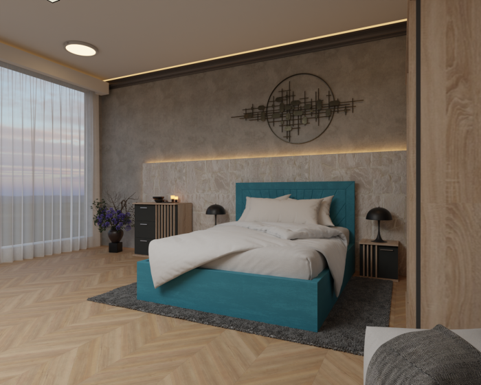 Dormitor Dallas Cu Pat Lotus Tapitat [3]