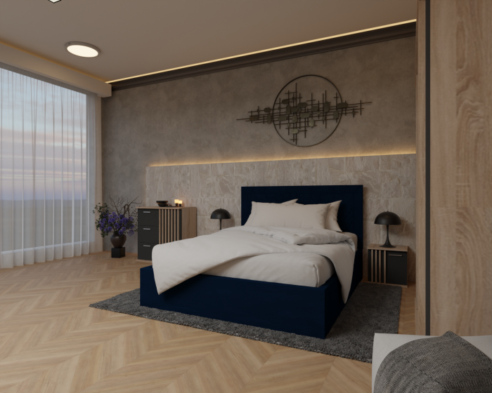 Dormitor Dallas Cu Pat Lotus Tapitat [4]