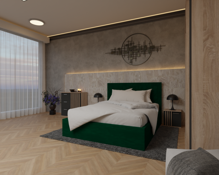 Dormitor Dallas Cu Pat Lotus Tapitat [4]