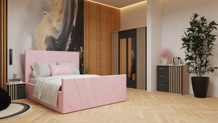 Dormitor Dallas Cu Pat Tony Tapitat Bej [2]