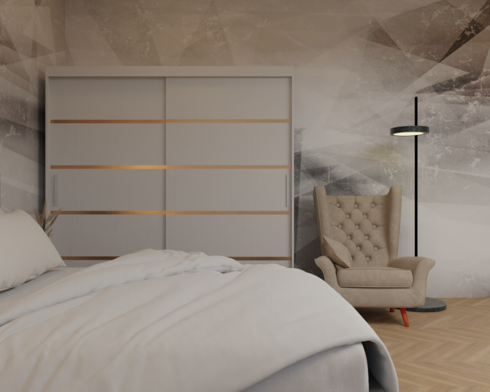 Dormitor Lotus Pat Tapitat Dressing 200x200 Alb 2 usi [4]