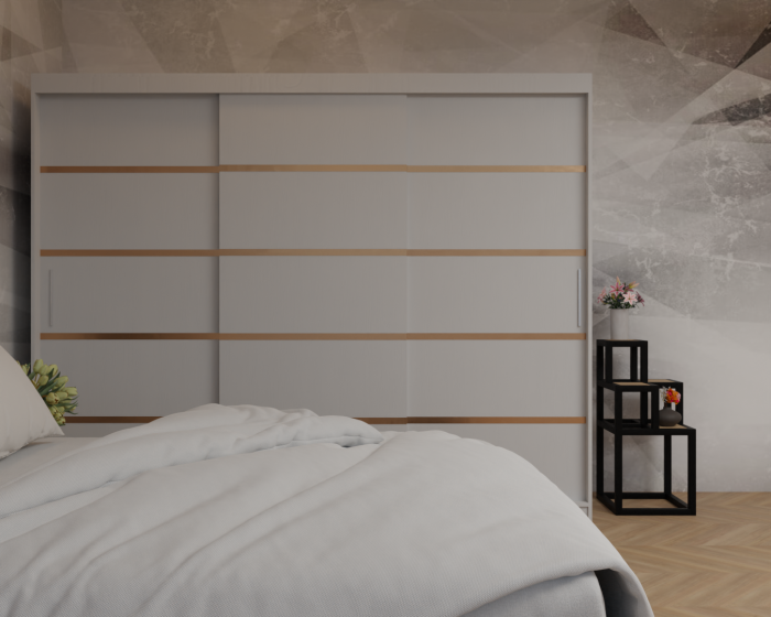 Dormitor: Lotus Pat Tapitat Dressing 250x200 Alb 3 usi  [4]