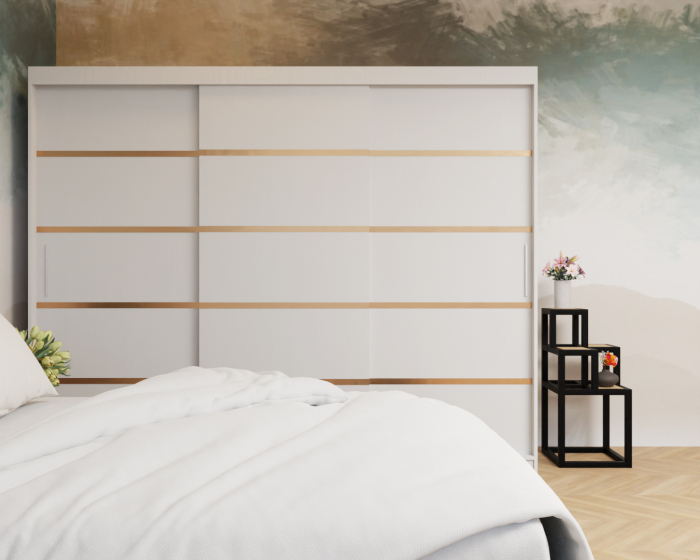 Dormitor: Lotus Pat Tapitat Dressing 250x200 Alb 3 usi  [5]