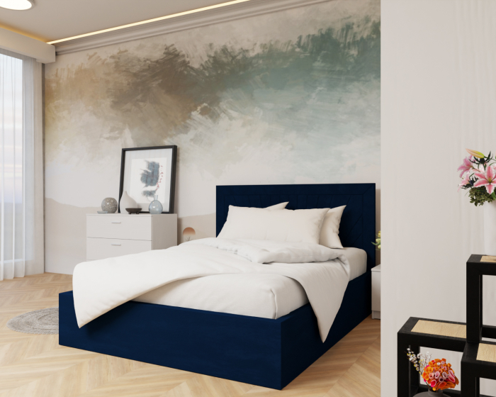 Dormitor: Lotus Pat Tapitat Dressing 250x200 Alb 3 usi Cu Oglinda [4]