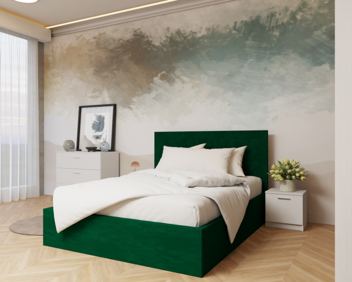 Dormitor: Lotus Pat Tapitat Dressing 250x200 Alb&Antracit 3 Usi cu Oglinda [4]