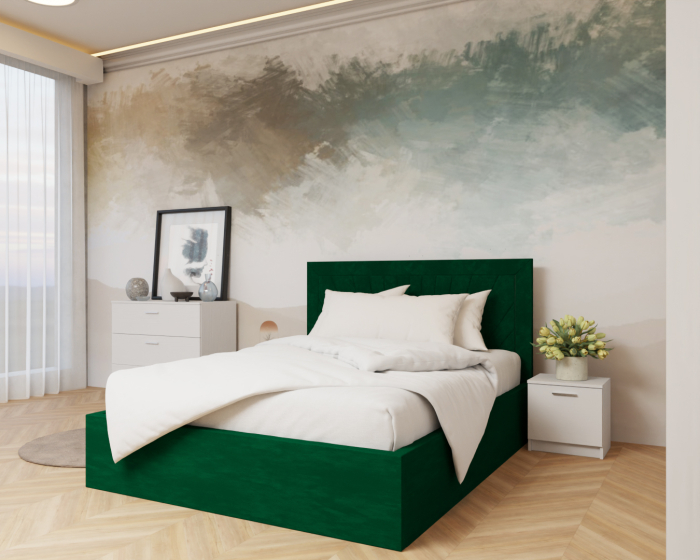 Dormitor: Lotus Pat Tapitat Dressing 250x200 Alb&Sonoma 3 Usi cu Oglinda [4]