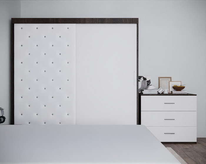 Dormitor Nemira New Wenge&Alb Tapitat 2 Usi [4]