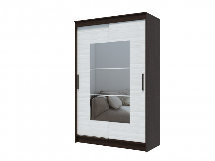 Dressing Elegant cu usi culisante si oglinda wenge + alb [2]