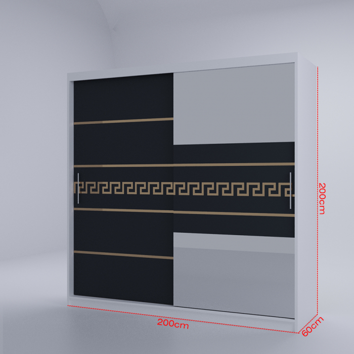 Dulap Venus Gold cu Oglinda Alb&Antracit 200*200 [5]