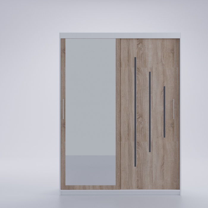 Dulap Venus Space cu Oglinda 200*200 Alb&Sonoma, [4]