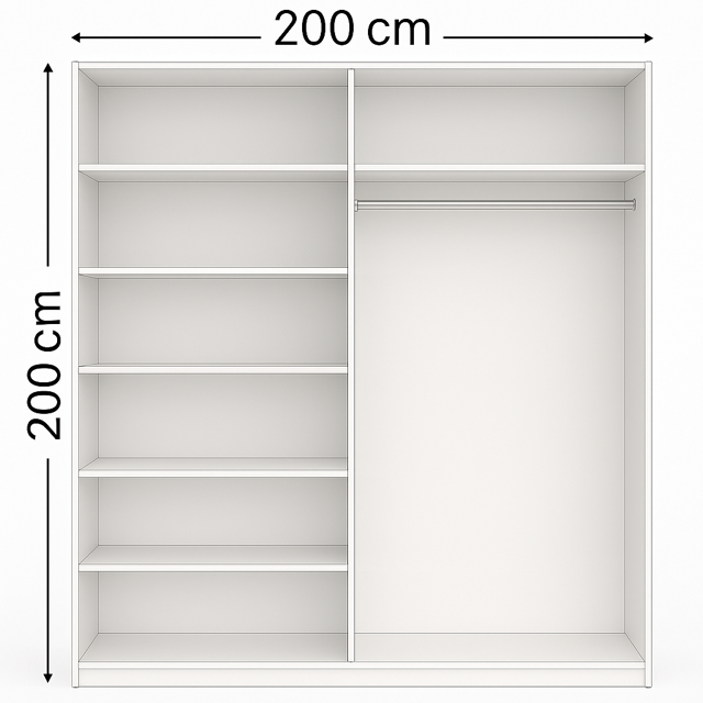 Dulap Venus Space cu Oglinda 200*200 Wenge&Alb, [5]
